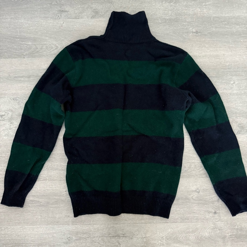 Brandy Melville Striped Black and Green Turtleneck Sweater